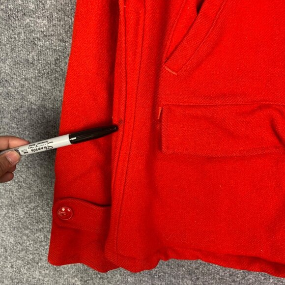 Vintage 1950’s  Woolrich Woolen Mills Flannel Lined  Wool Red Jacket‎ Women 14 - Picture 6 of 11